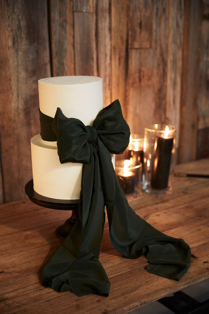 Silk & Pepper Plain Silk Ribbon in Black and White Tones