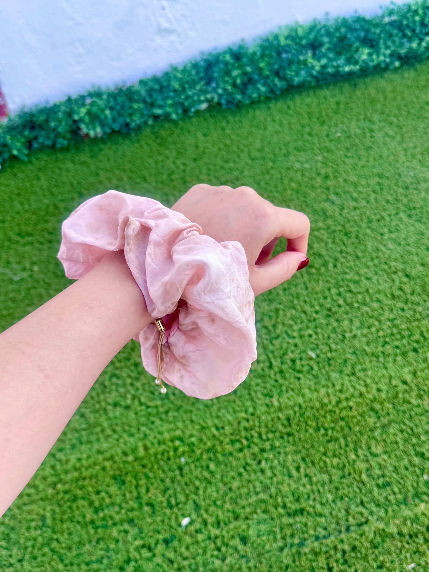 Luxurious Large Silk Scrunchie in Blush
