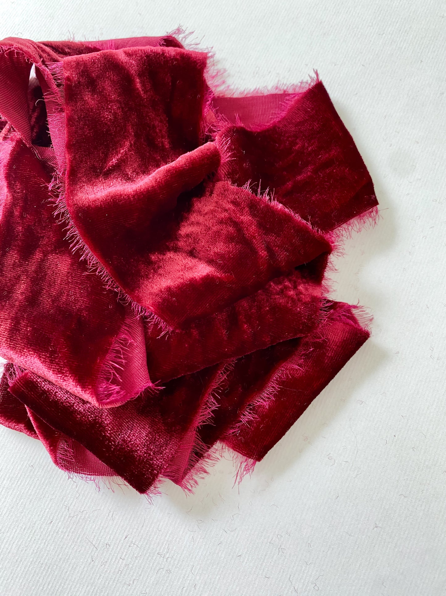 Last Units - Limited Edition - Silk Velvet Ribbon in Merlot by Silk & Pepper