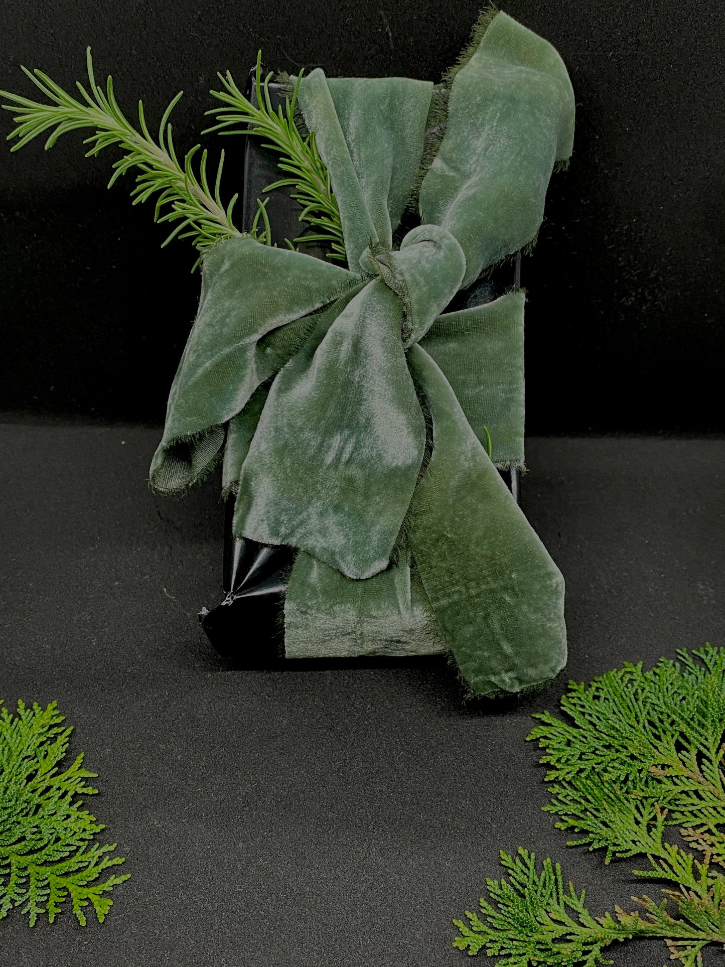 Limited Edition - Velvet Ribbon in Moss Green by Silk &amp; Pepper