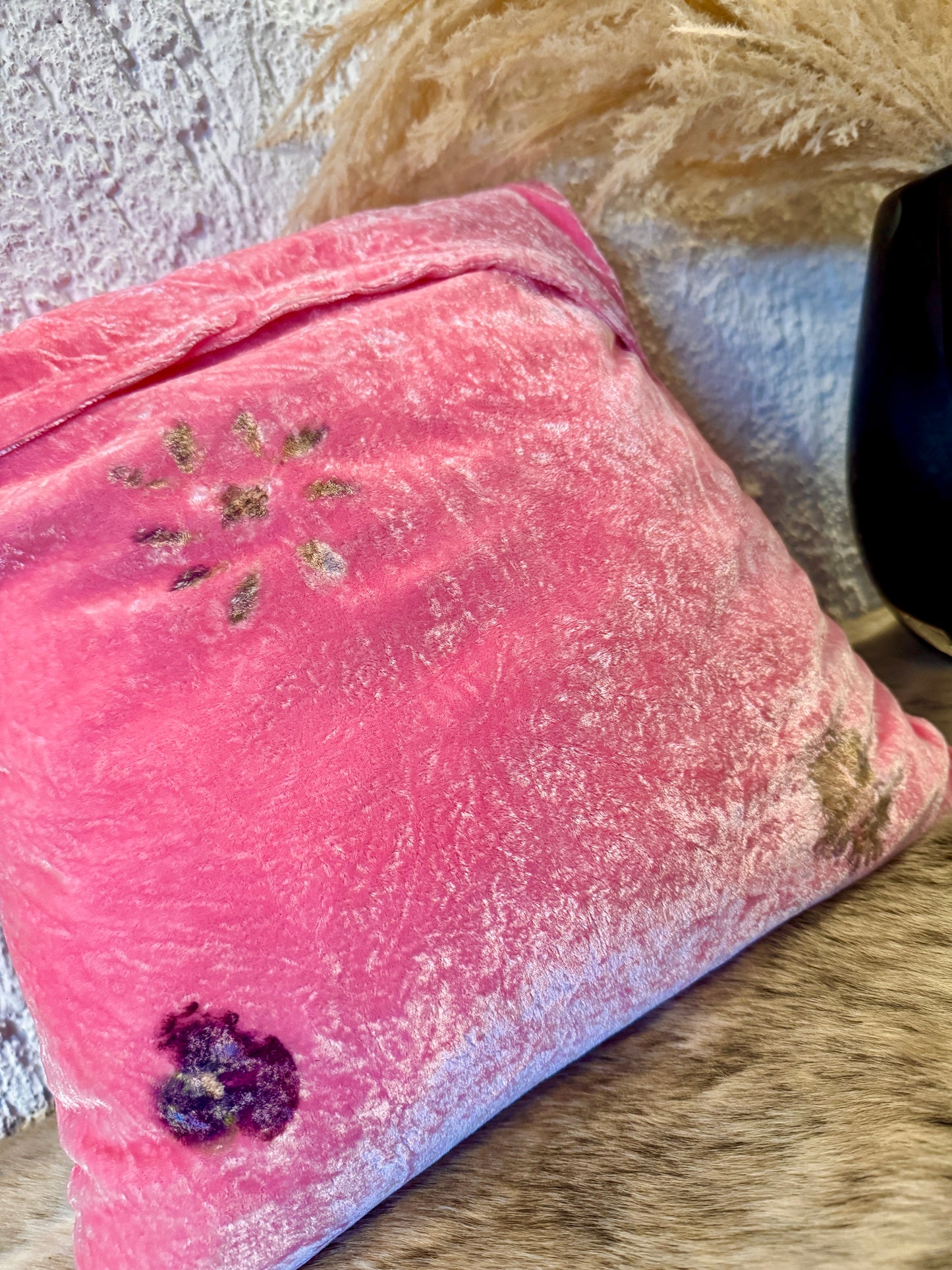 Cojines de Seda Terciopelo teñidos y estampados con Flores para el Día de las Madres 🌺 🌸🌷💐🌼 Silk & Pepper