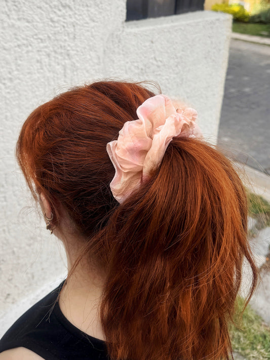 Luxurious Large Silk Scrunchie in Blush