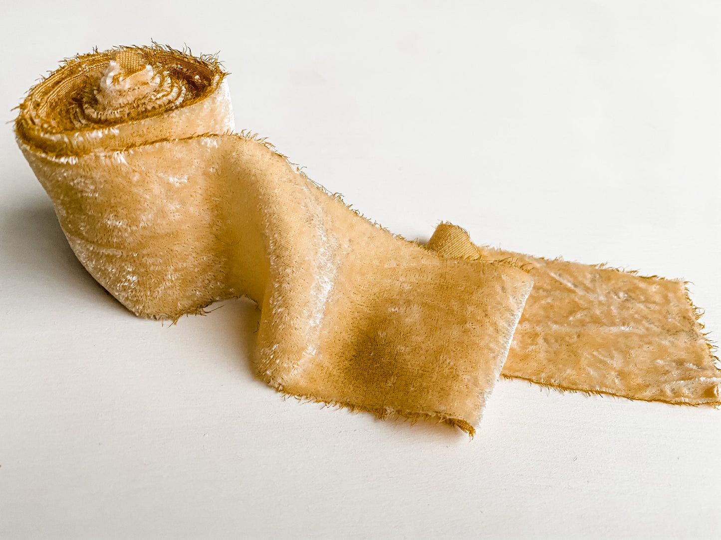 Limited Edition - Silk Velvet Ribbon in Marigold by Silk &amp; Pepper