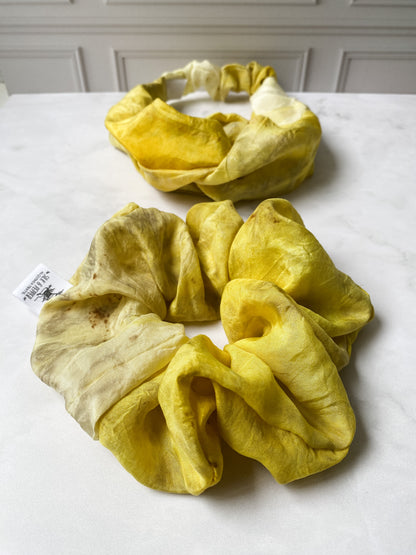 Luxurious Large Silk Scrunchie in Daffodil Tone